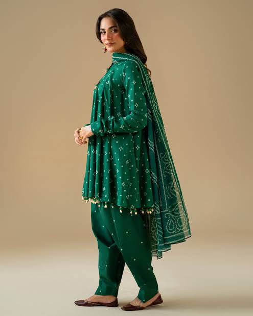 Chunri Print Frock Suit 3pc