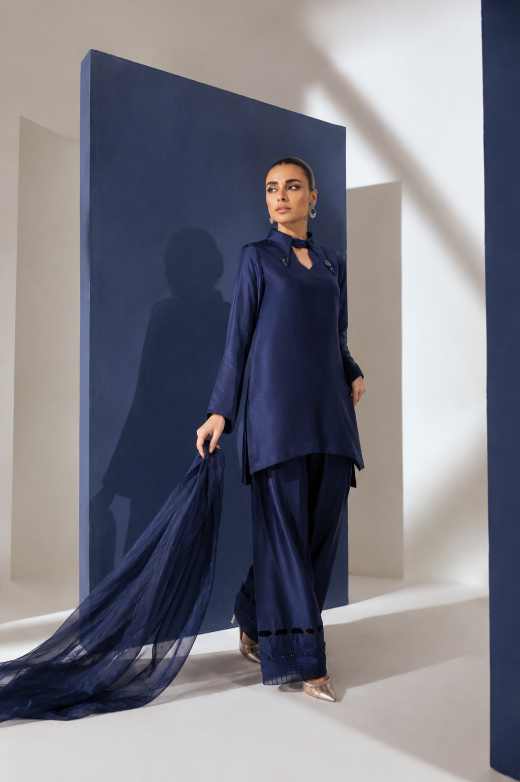Rust Formal 3PC Suit with Lace Detailing