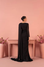Black Saree with mirror work