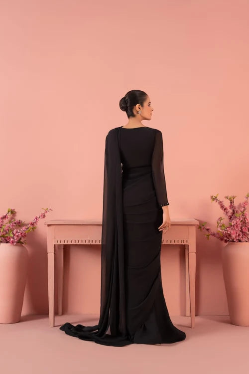 Black Saree with mirror work