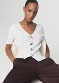 V-Neck Knit Cardigan