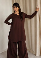 Brown Heart Cutout Co-ord Set