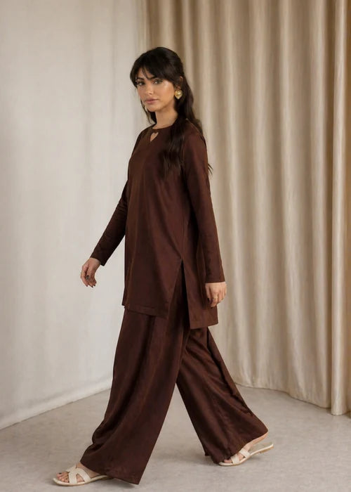 Brown Heart Cutout Co-ord Set