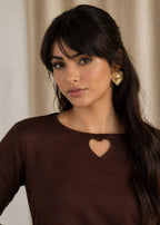 Brown Heart Cutout Co-ord Set