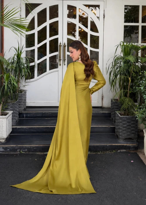 Rich Mustard Satin Saree