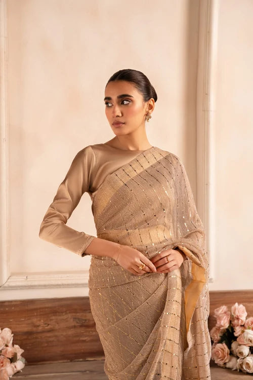 Golden fancy saree