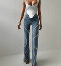 Crystal Embellished Blue Denim