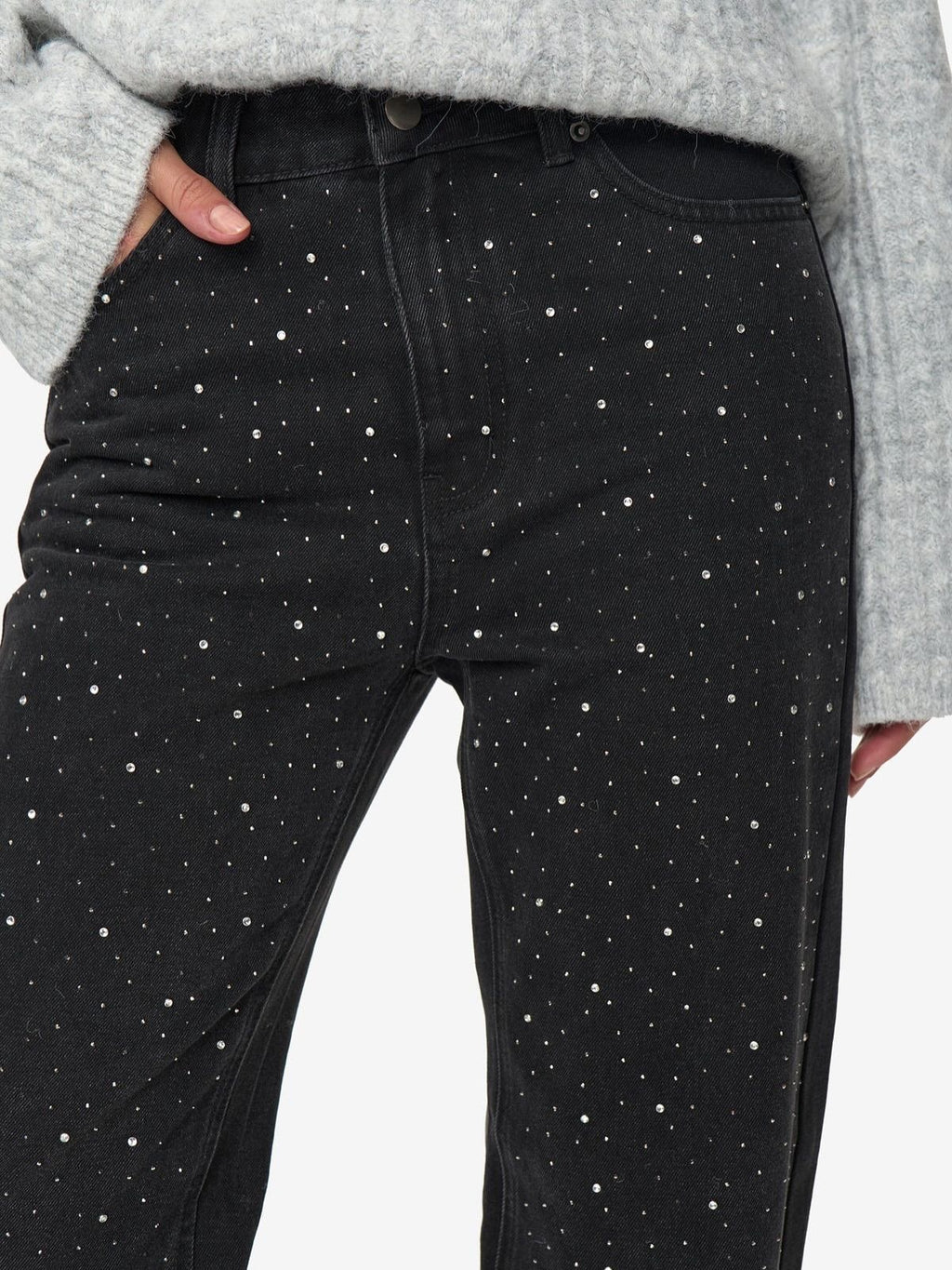 Sparkly Wide Leg Denim Jeans