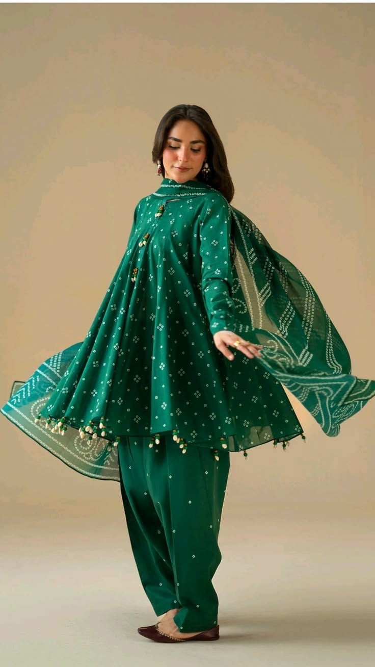 Chunri Print Frock Suit 3pc