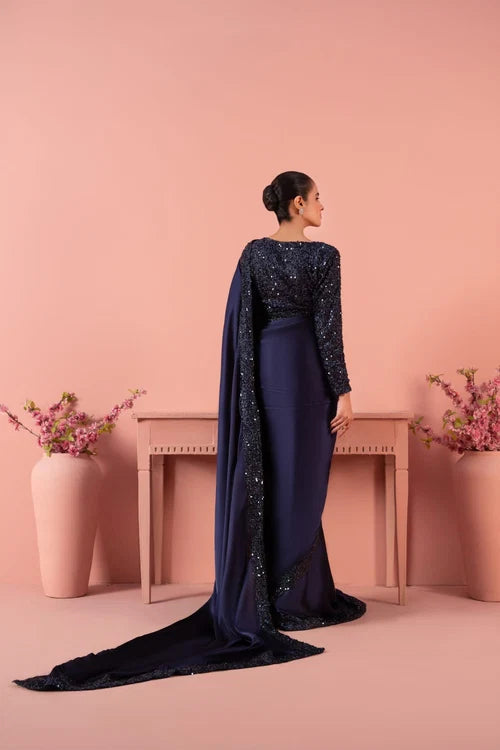 Deep Blue Draped Saree