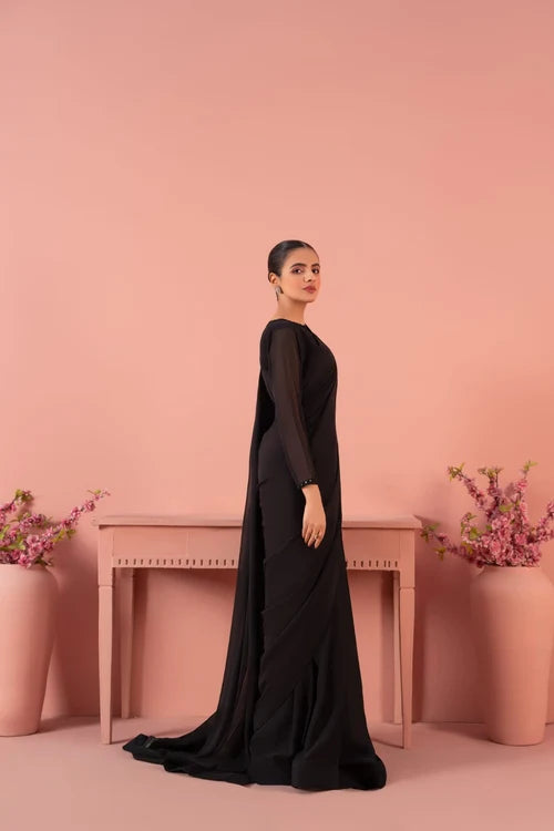 Black Saree with mirror work