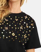 Black Gold Embellished T-Shirt