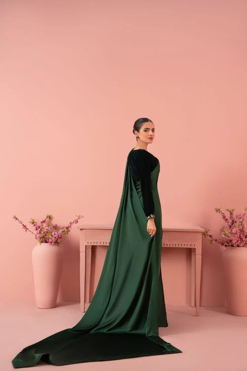 Bottle Green Silk Saree