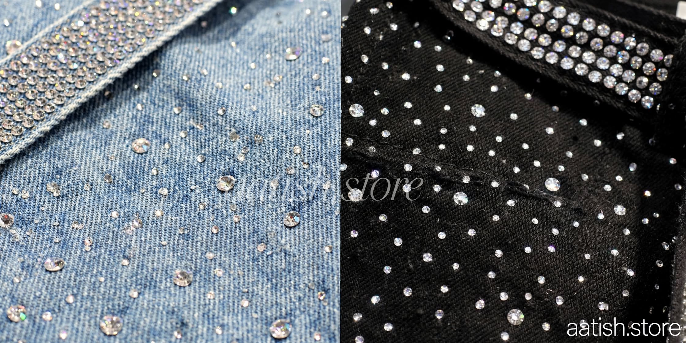 Sparkly Wide Leg Denim Jeans