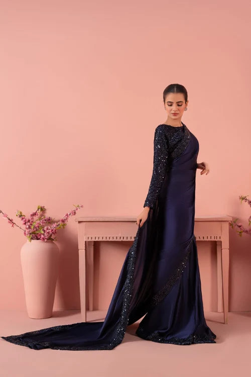 Deep Blue Draped Saree