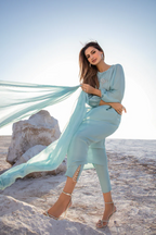 POWDER BLUE PEARL-EMBELLISHED SET