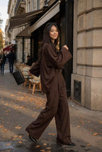 Chocolate Brown Wide-Leg Set