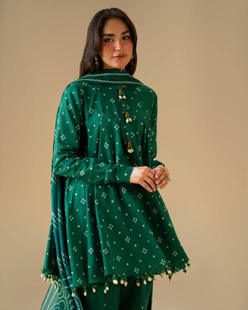 Chunri Print Frock Suit 3pc