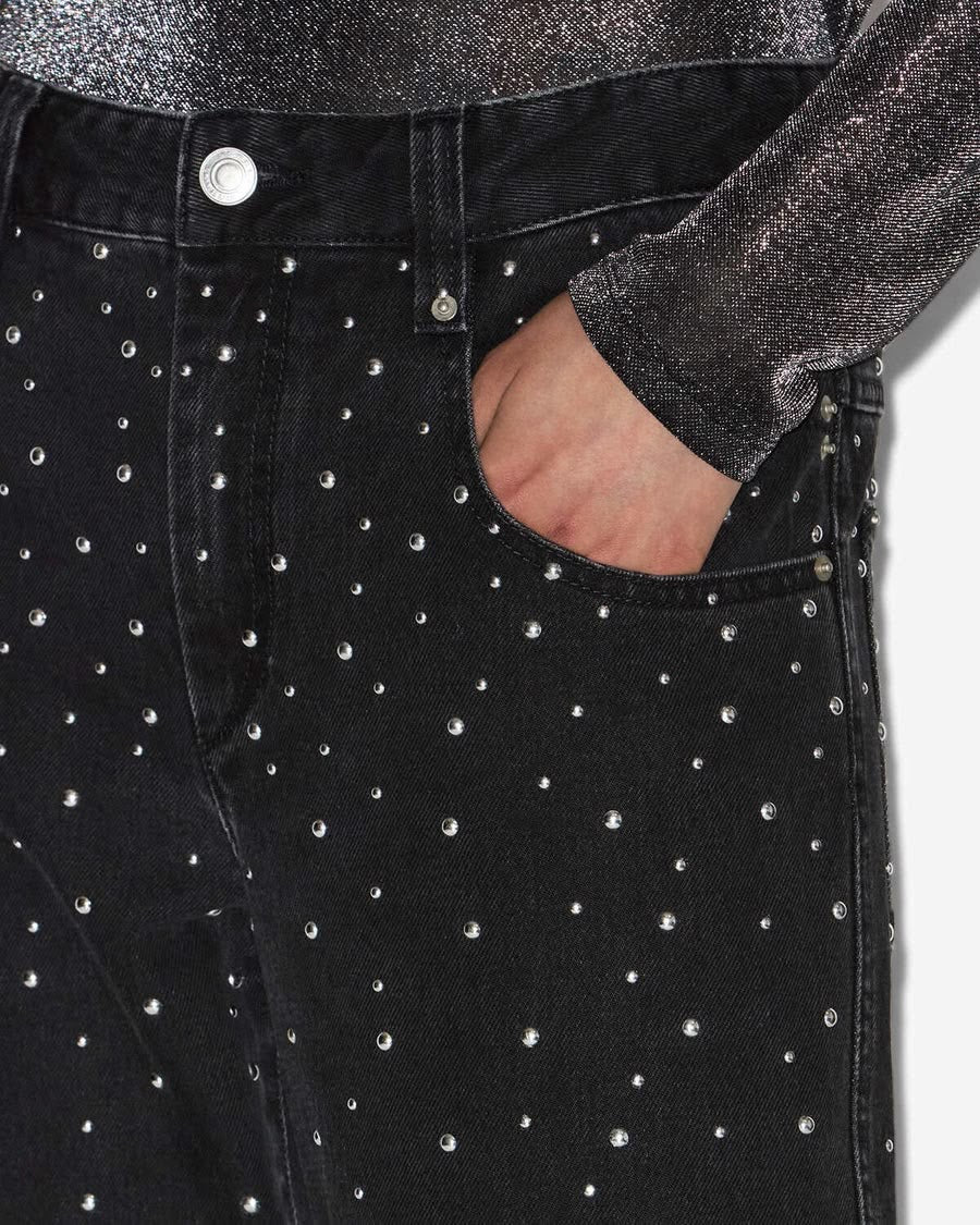 Sparkly Wide Leg Denim Jeans