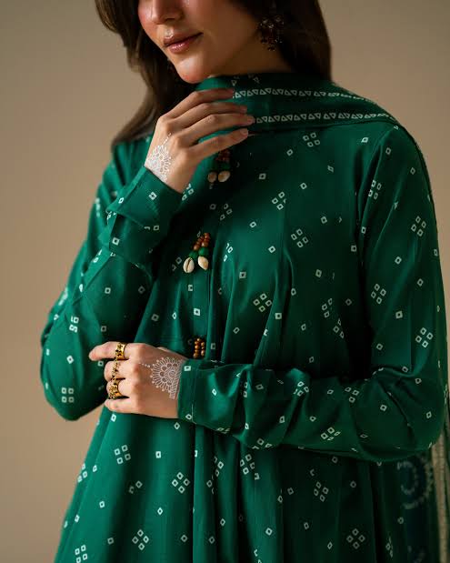Chunri Print Frock Suit 3pc