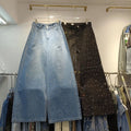 Sparkly Wide Leg Denim Jeans