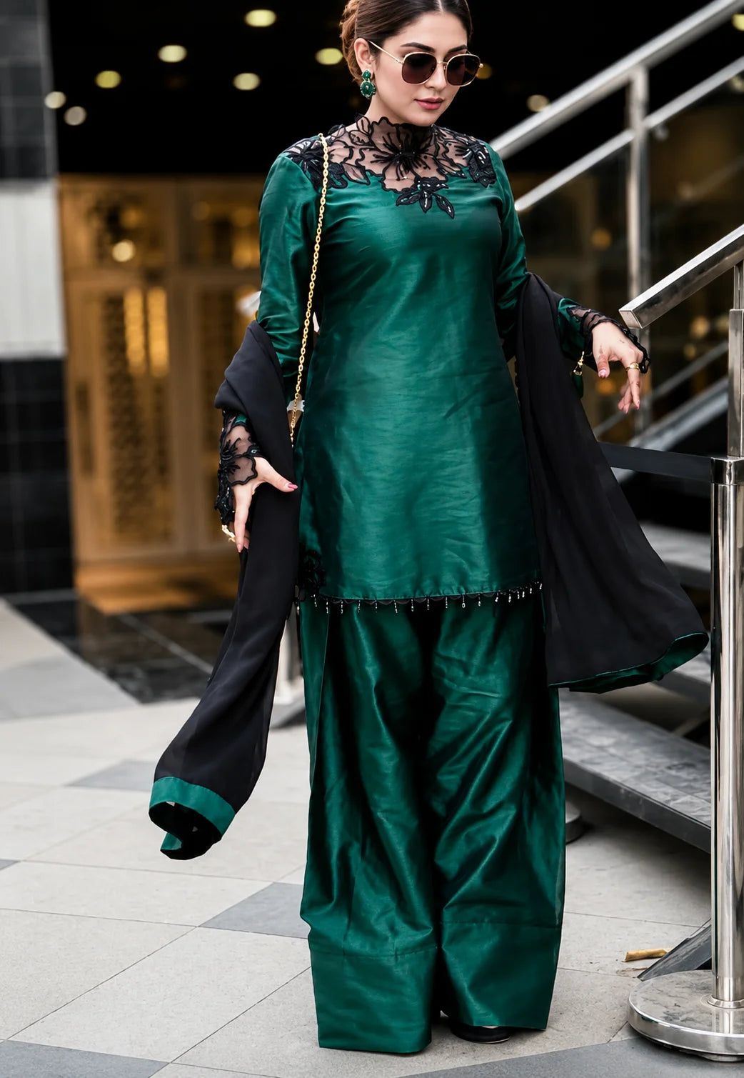 Emerald Green Farsi Shalwar