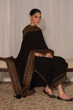 Midnight Bloom Black 3pc Set with Sequin Dupatta