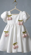 Girls Floral Applique Birthday Dress