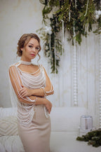 Multi-Strand Pearl Shoulder Drape