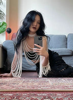 Multi-Strand Pearl Shoulder Drape