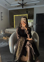 Noir Gold Raw Silk Farsi Shalwar