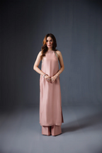DUSTY ROSE CRYSTAL-HALTER ENSEMBLE