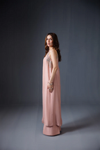 DUSTY ROSE CRYSTAL-HALTER ENSEMBLE