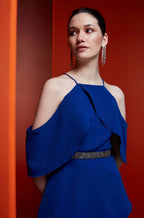 Sapphire Cold-Shoulder Evening Set