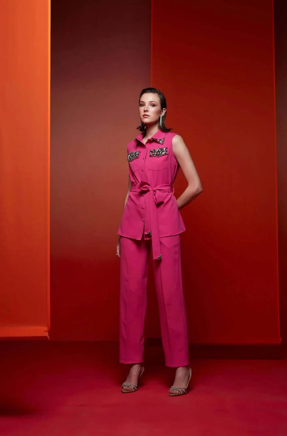 HOT PINK BELTED CO-ORD SET