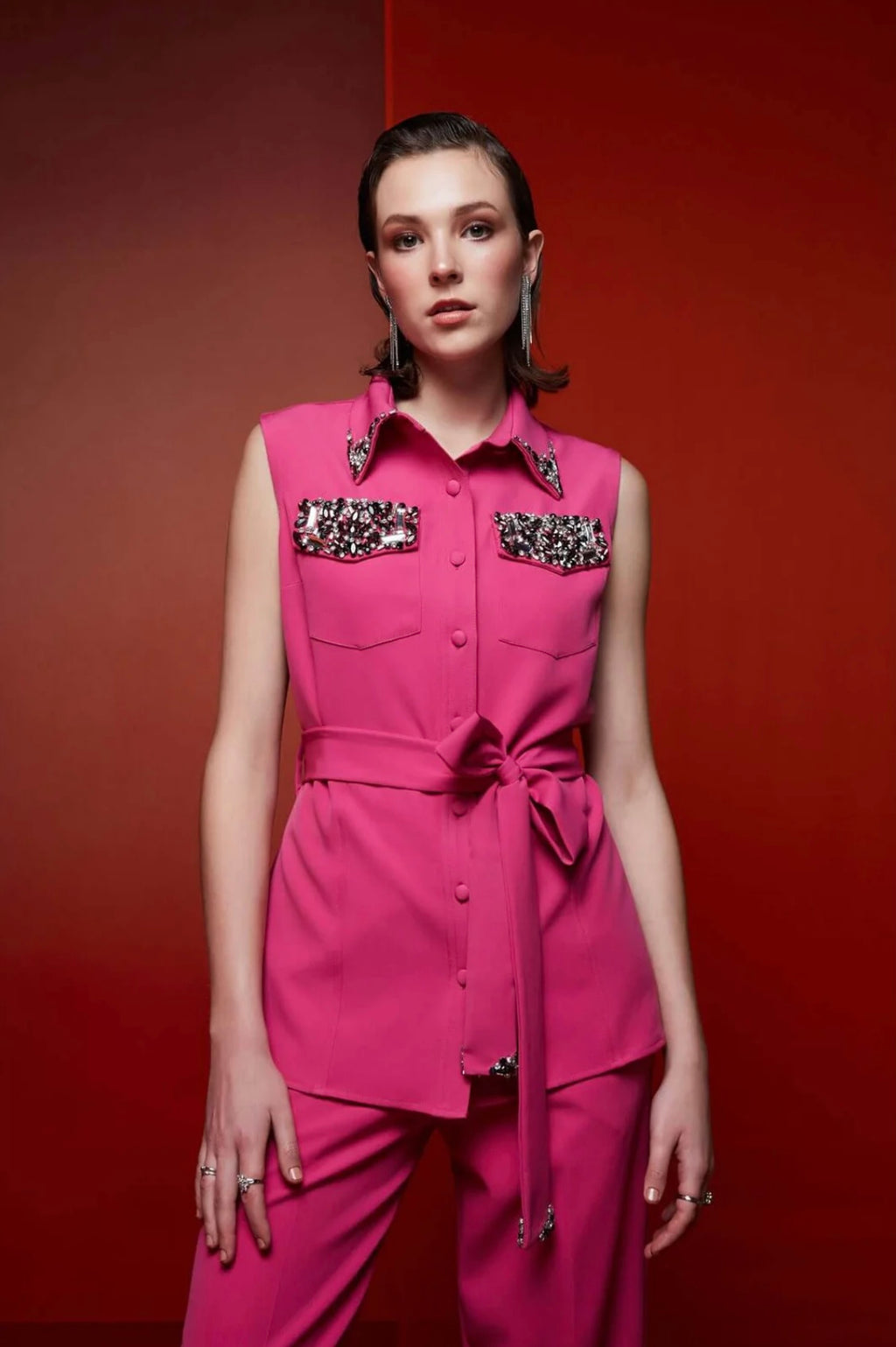 HOT PINK BELTED CO-ORD SET