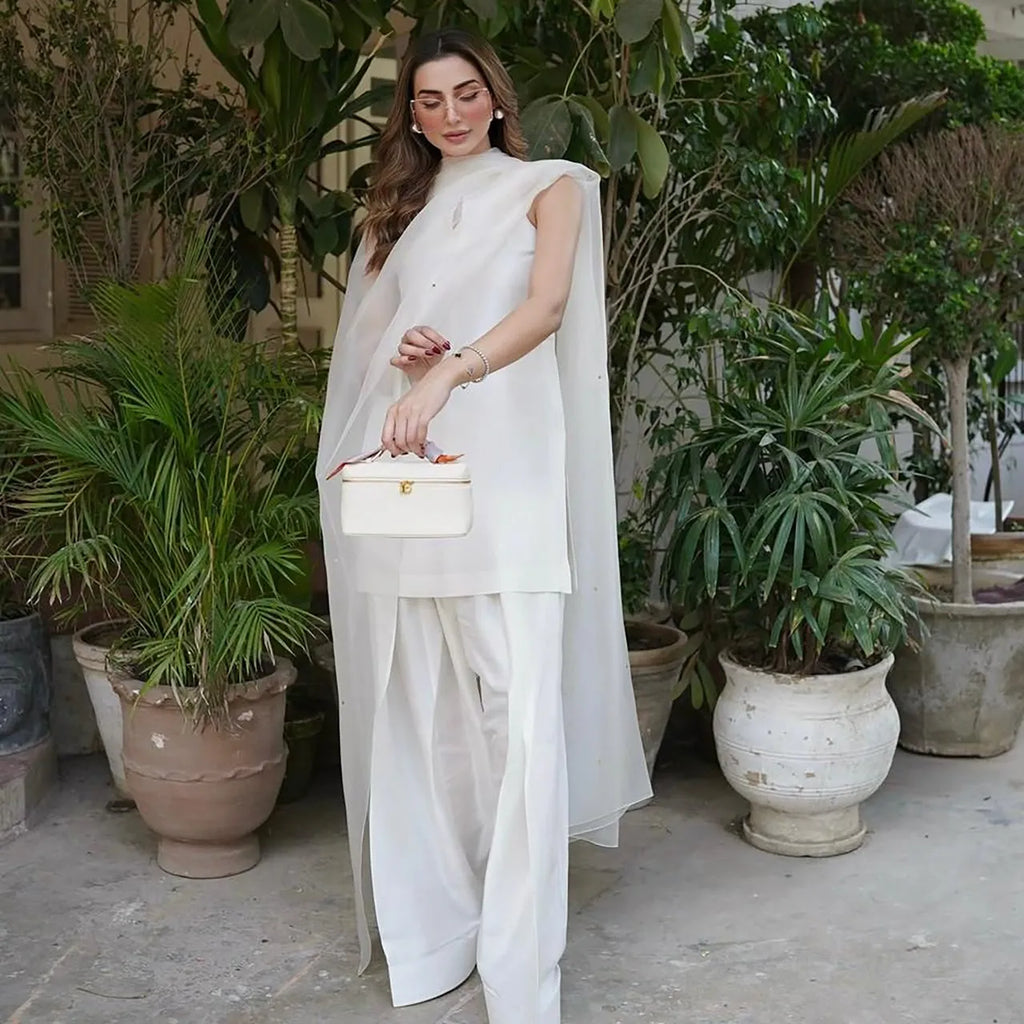 Ivory farsi shalwar set