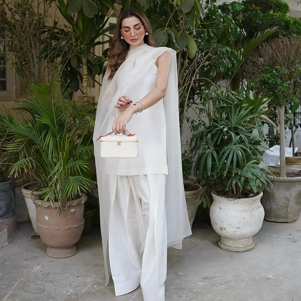 Ivory farsi shalwar set