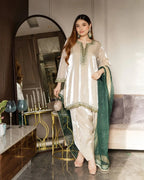 Shimmer Satin Kurta shalwar Set