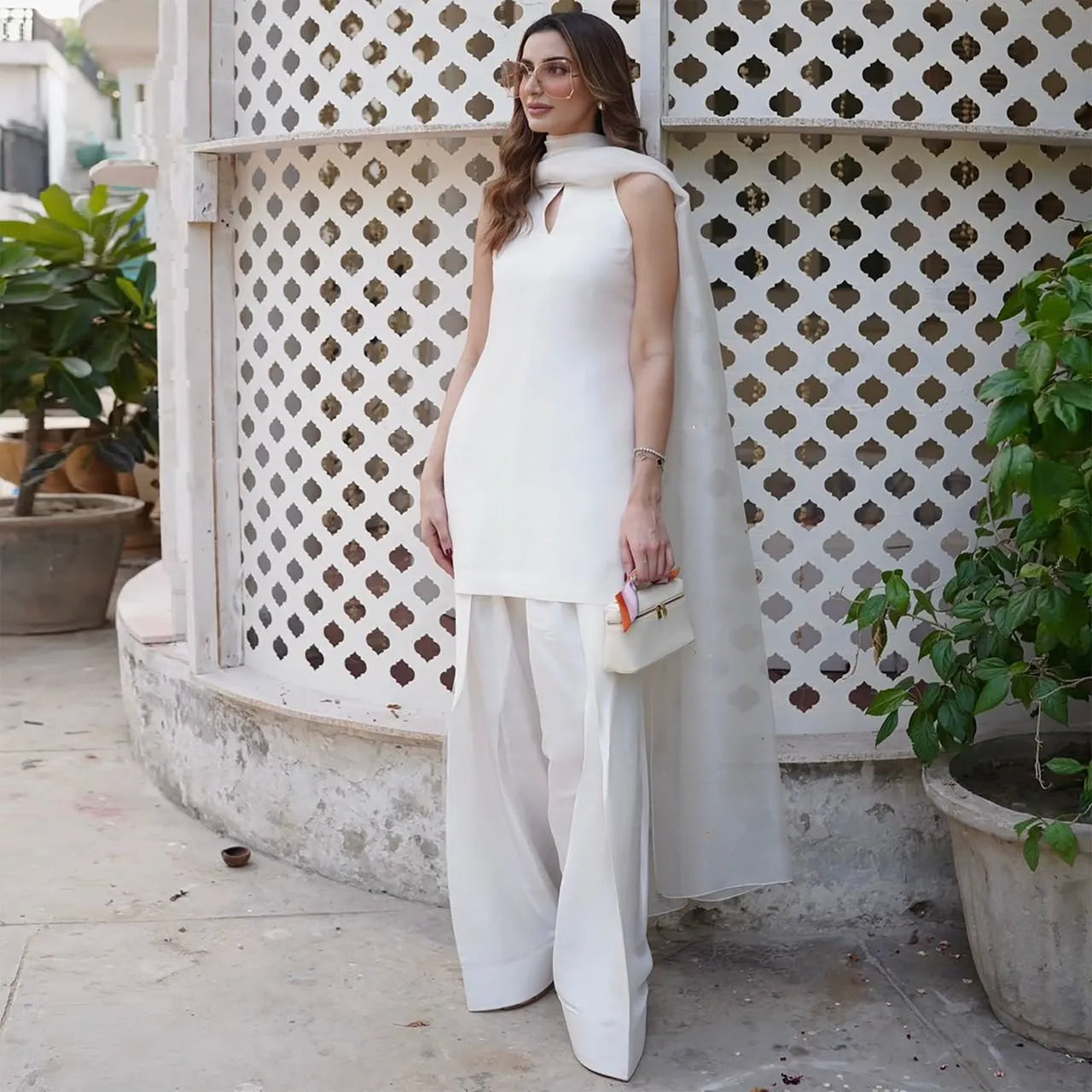 Ivory farsi shalwar set