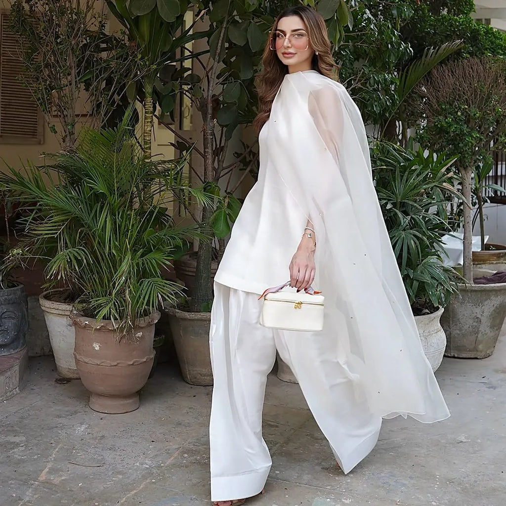 Ivory farsi shalwar set