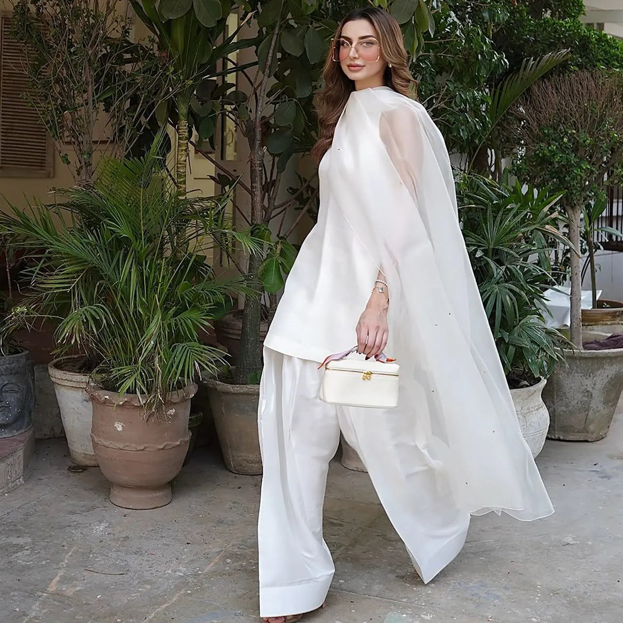 Ivory farsi shalwar set