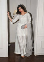 Crystal Neckline Plazo Set