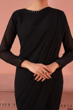 Black Saree with mirror work