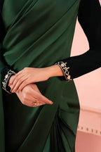 Bottle Green Silk Saree