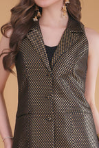 Black Brocade Statement Set