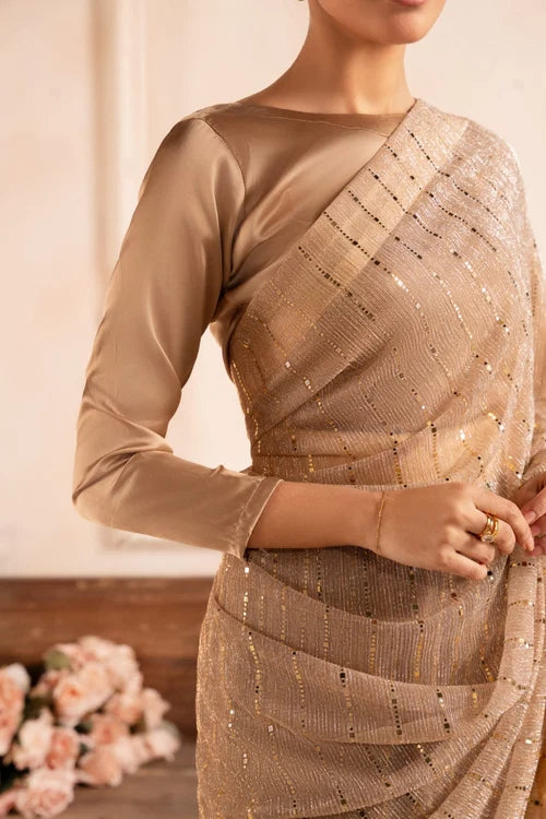 gold saree