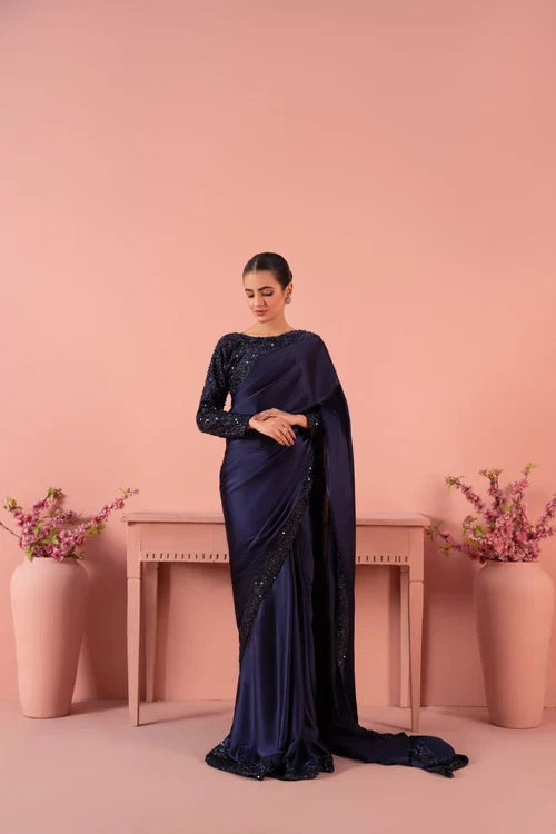 Deep Blue Draped Saree