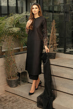 MIDNIGHT ONYX CRYSTAL-SLEEVE ENSEMBLE