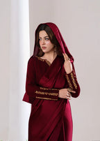 Maroon Satin Silk Saree